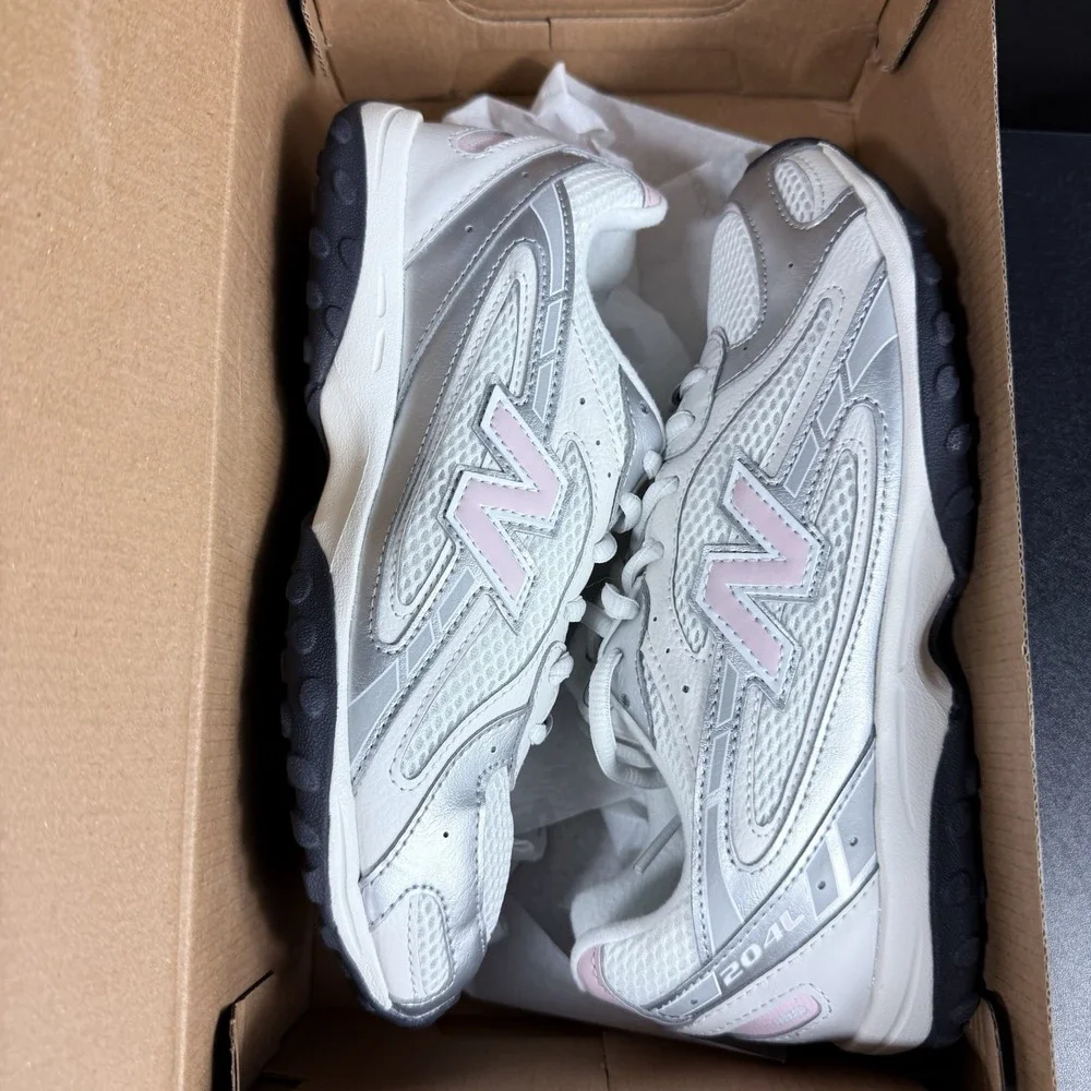 New Balance 204L Lace Youth 4.5 Women's 6 Pink‎ White Kids Grade School G204L9EA